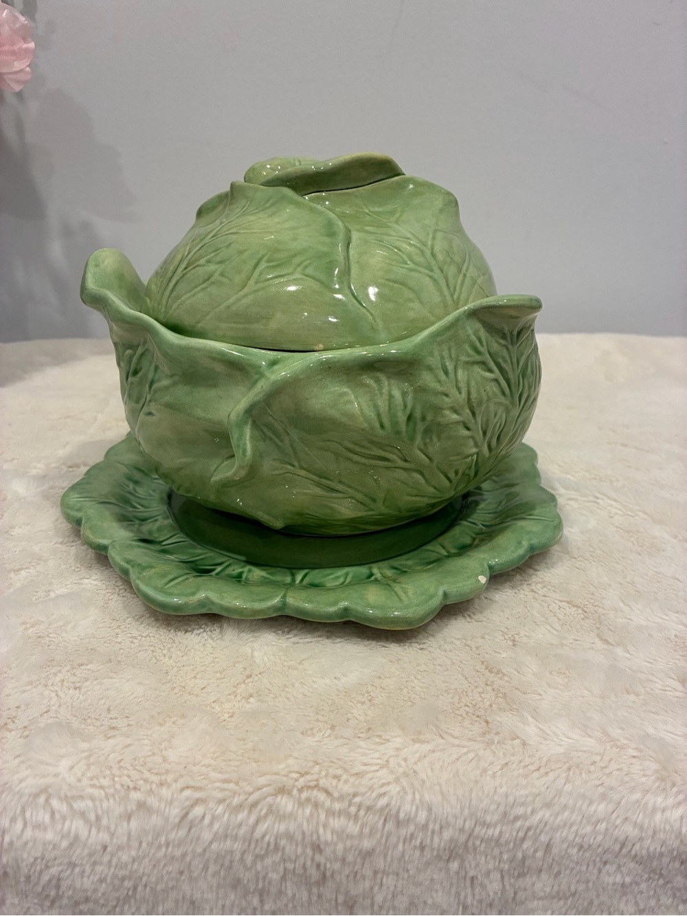 Green Ceramic Cabbage Serving Dish with Lid - Home Art 👙